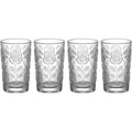 Vibns Rosettefield Clear Embossed Tumblers 12 oz Set of 4 - Product view
